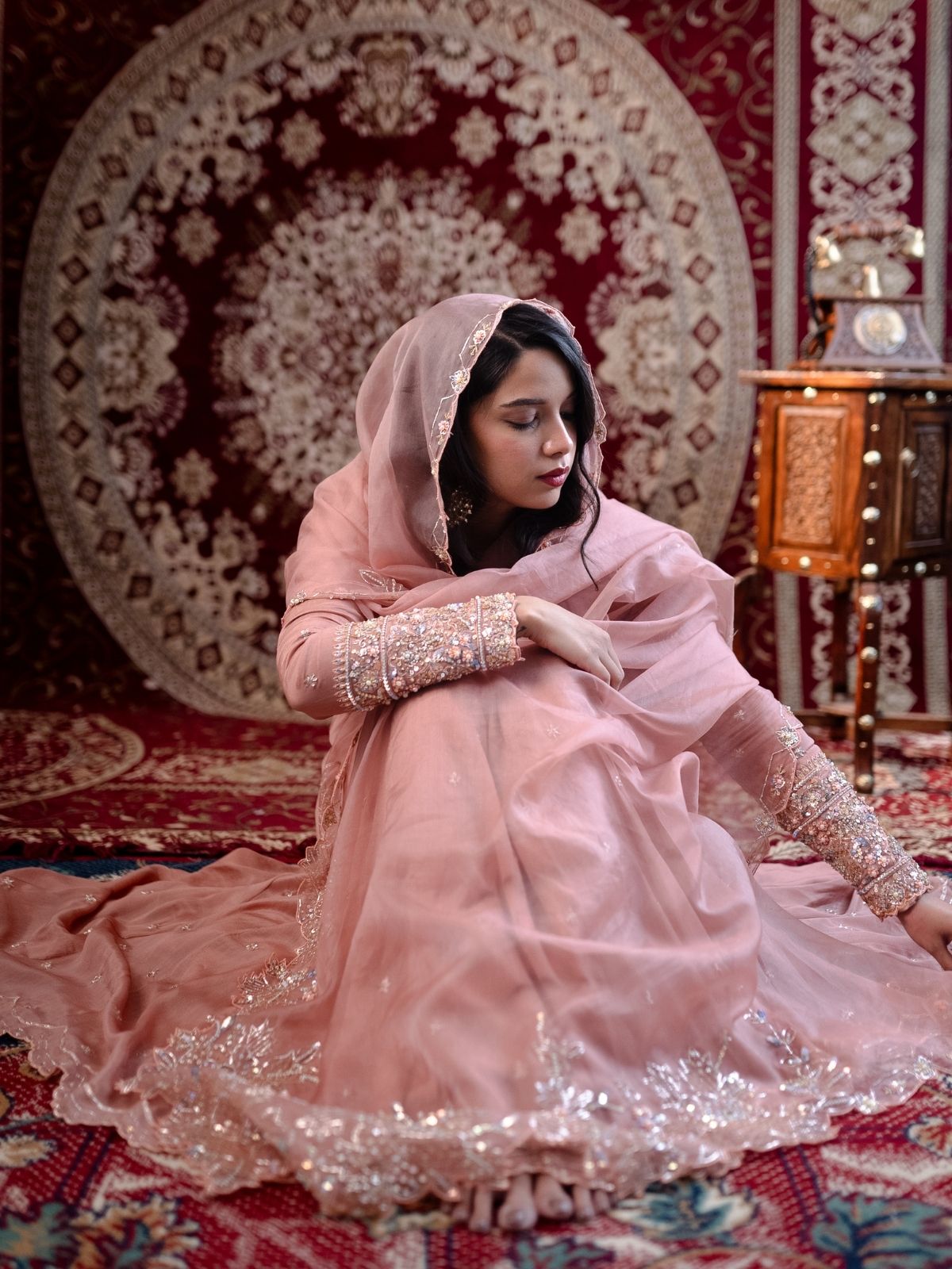 Mocha Glow Festive Anarkali