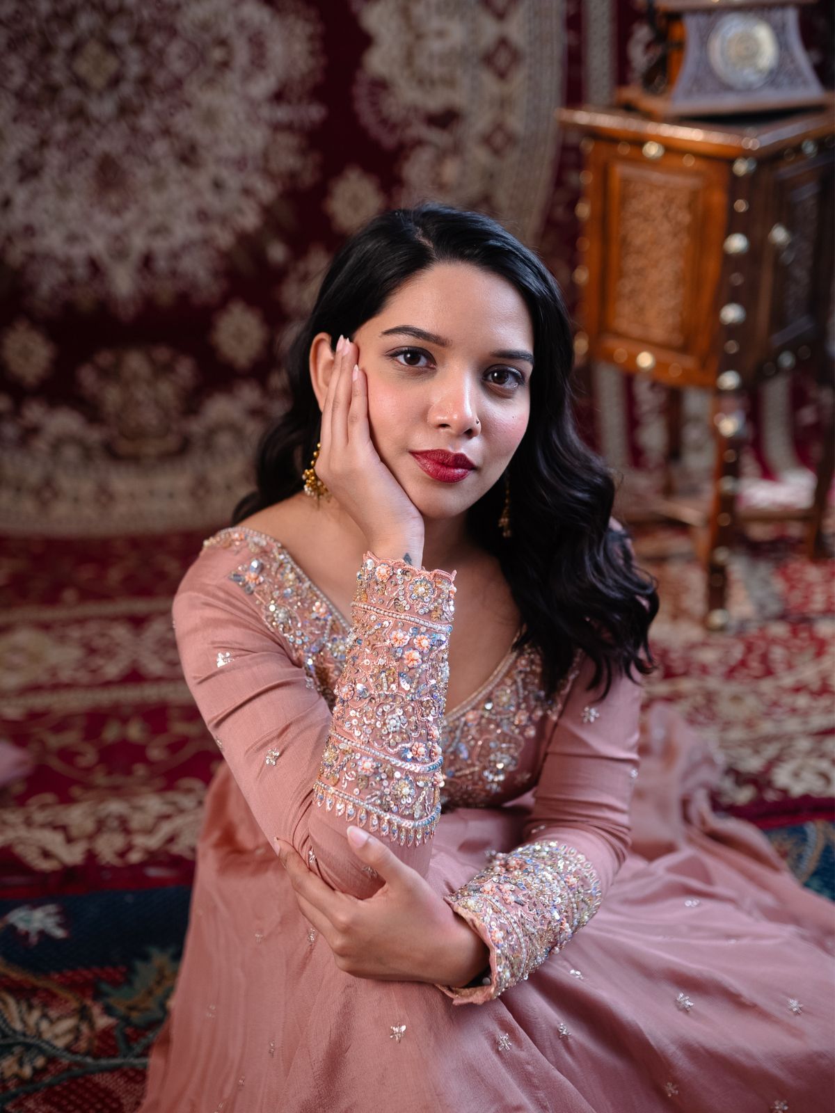 Mocha Glow Festive Anarkali