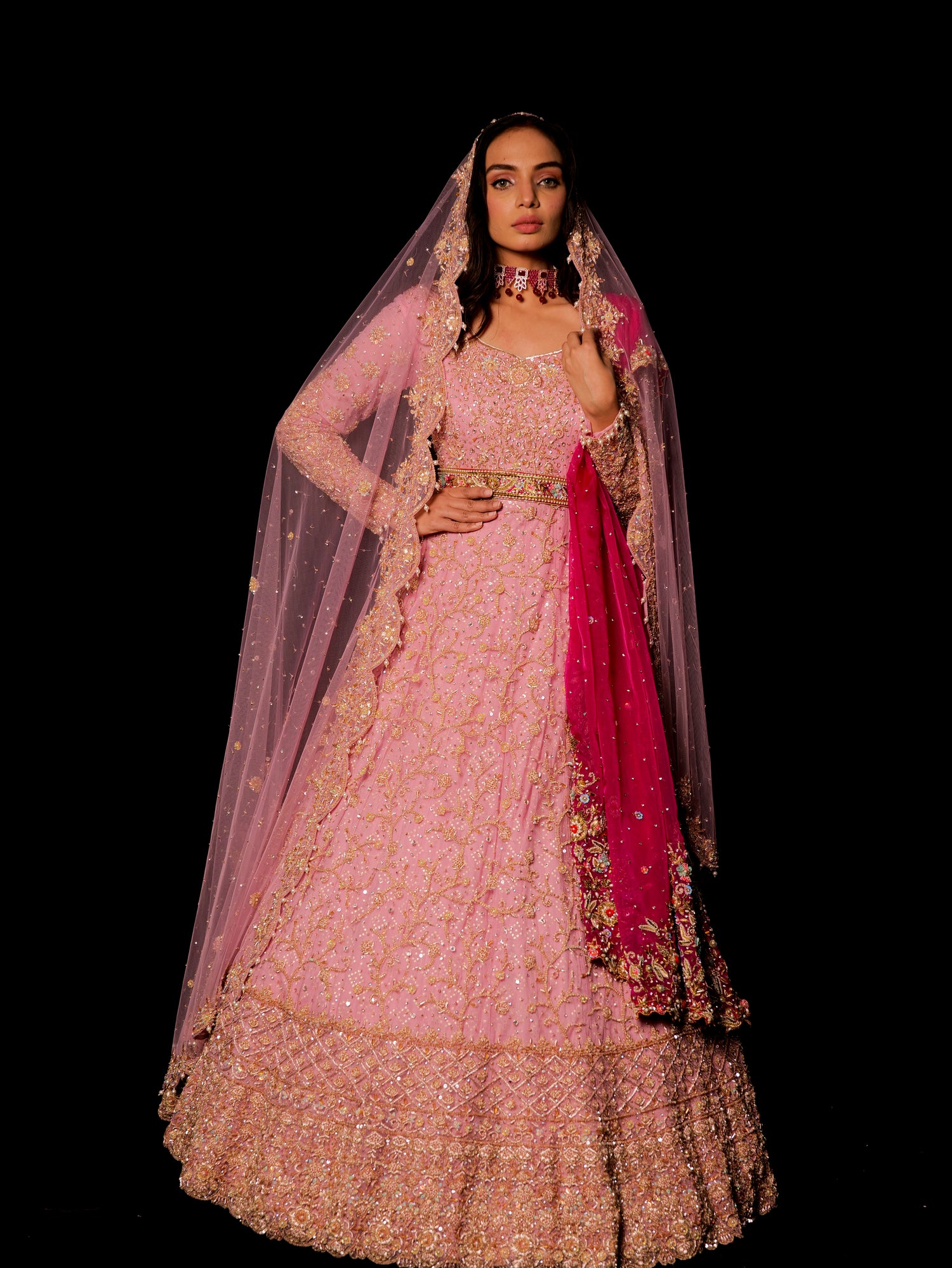 Embellished pink gown