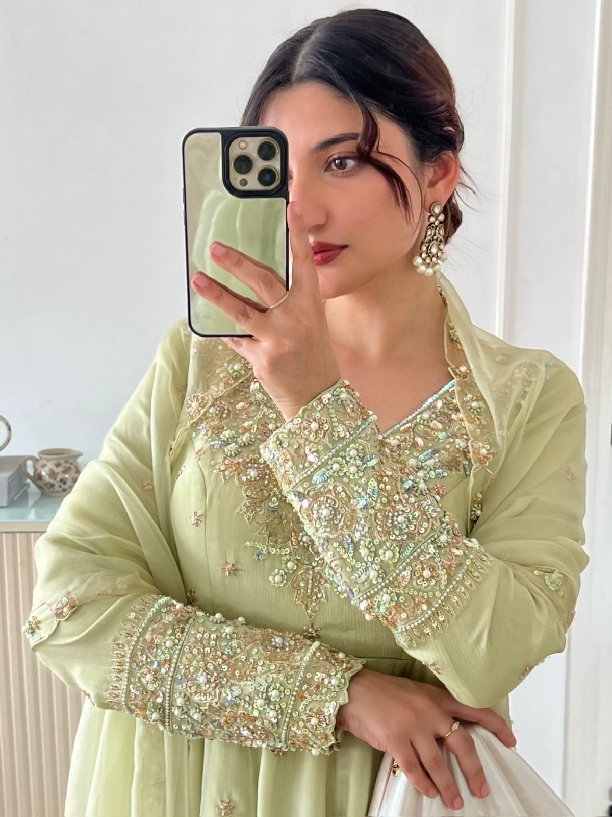 Spring Sage Festive Anarkali