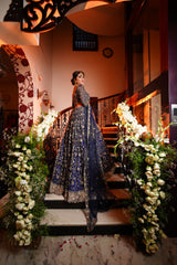 NAVY BLUE FULL EMBROIDERED LEHENGA