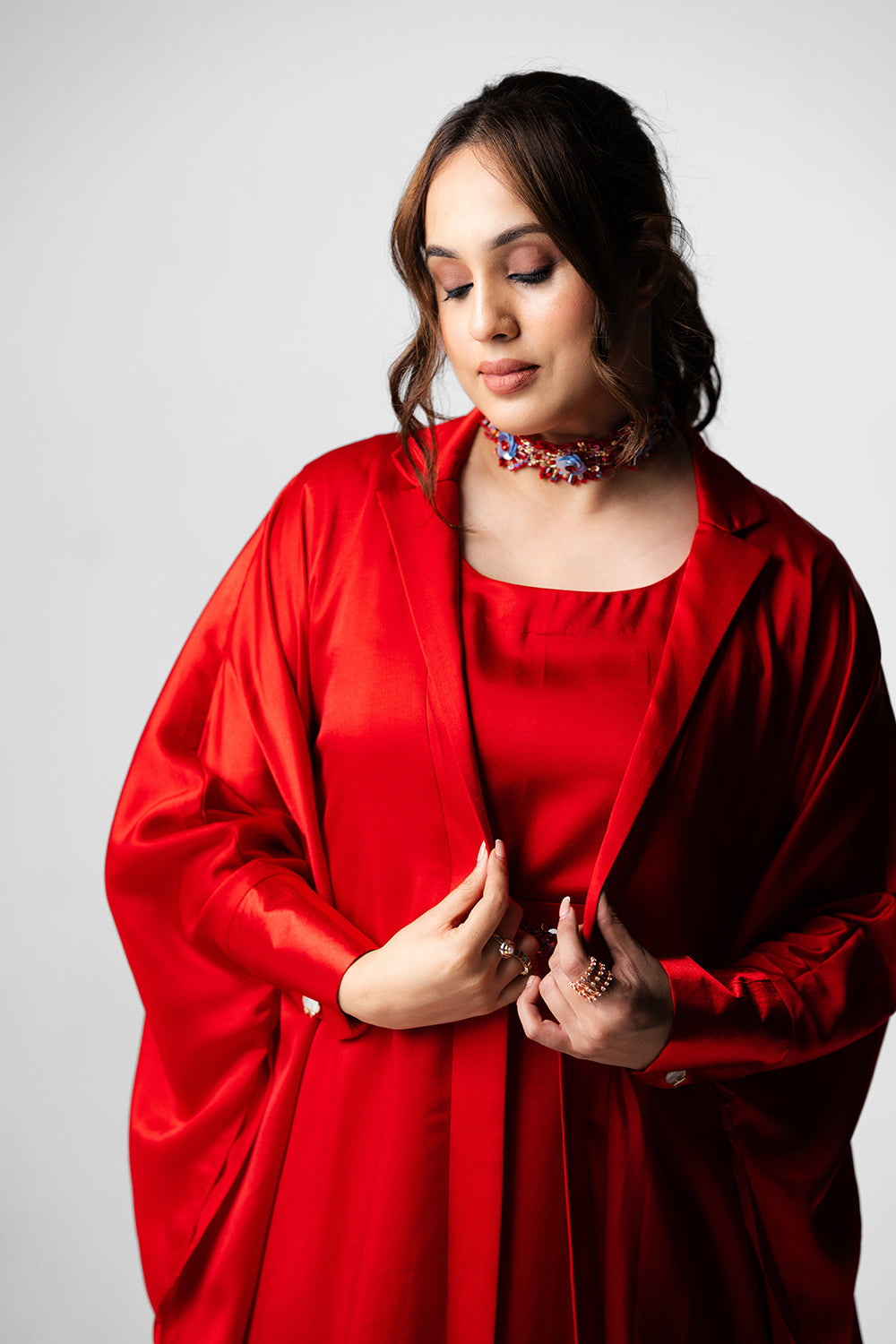 Radiant Red Kaftan Dress